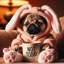 ai art digital download sleepy pug puppy