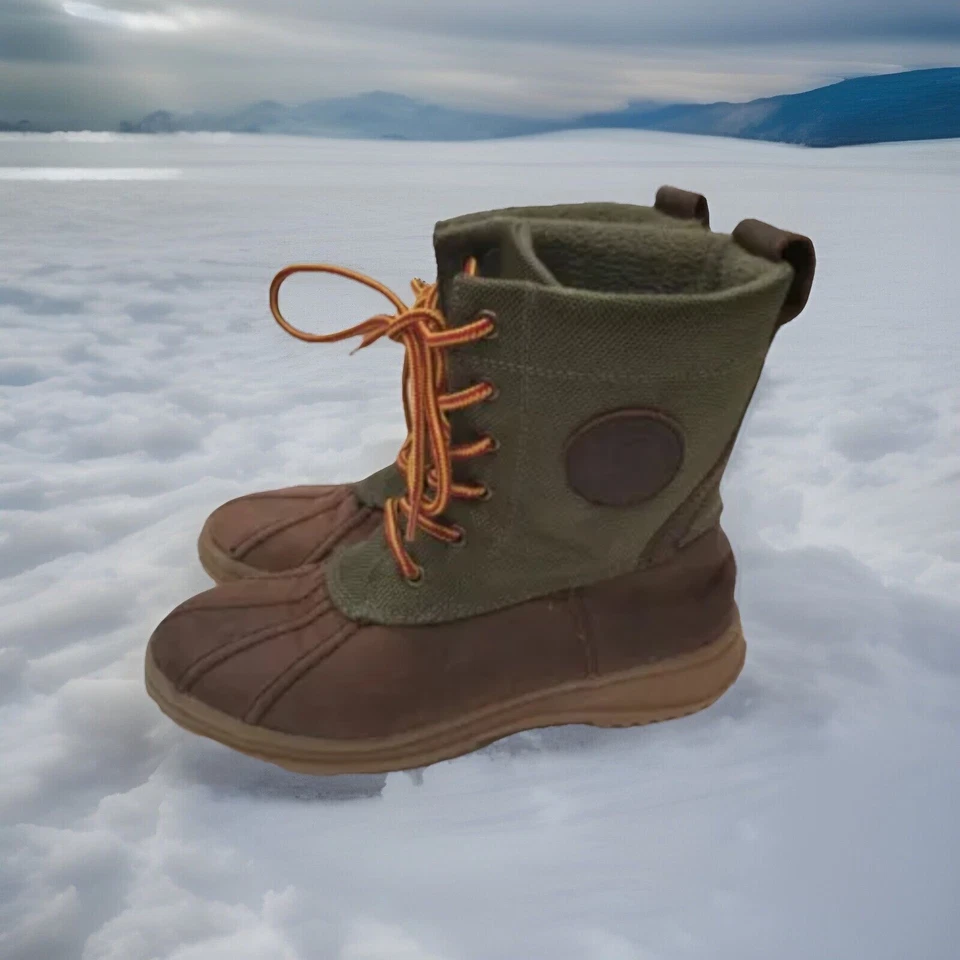 Polo Ralph Lauren Duksbury Botas Pato Cuero Marrón Medio/Verde Talla 4 Juveniles Foto 2 de 4