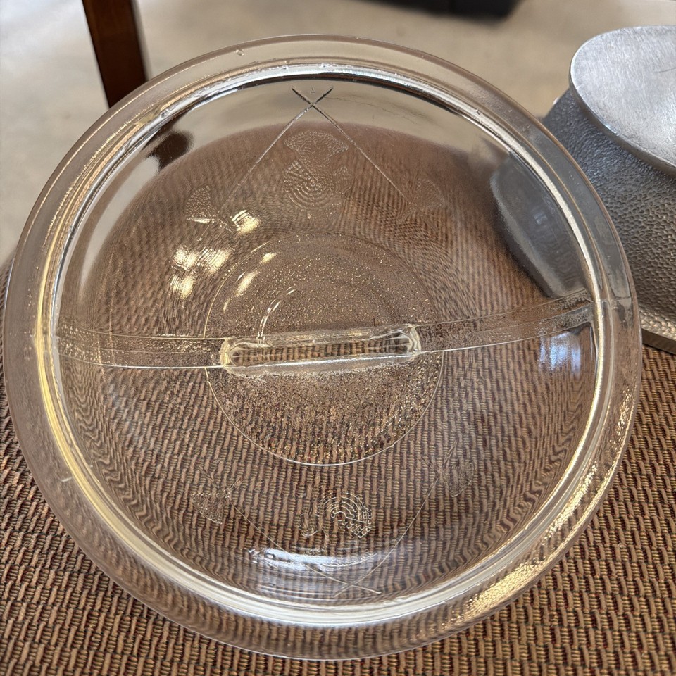 Vintage Guardian Service Round Casserole Cast Aluminum Etched Glass Lid ...