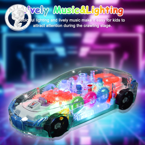 ZHFUYS Light up Transparent Car Toy for Kids, Sensory Toys for Kid, Toy Car with - Picture 3 of 12