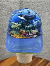 SeaWorld Hat Cap Strap Back Blue Ocean Animals San Antonio Aquarium Youth Kids