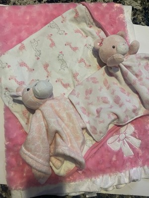 Baby Starters Carter s Little Me Lila & Jack Pink Baby Blanket & Lovey Lot Of 4