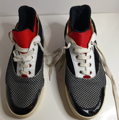 Christian Louboutin Multicolor Fabric & Leather Aurelien Lace Up Sneakers Men s