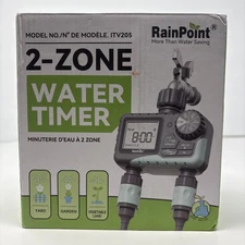 NEW RainPoint Programmable 2 Zone Water Timer - Model Number ITV205