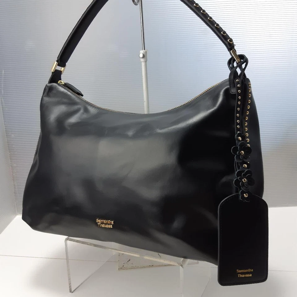 Samantha Thavasa Studded Shoulder Bag Black PVC Near Mint Condition - Image 2 of 4