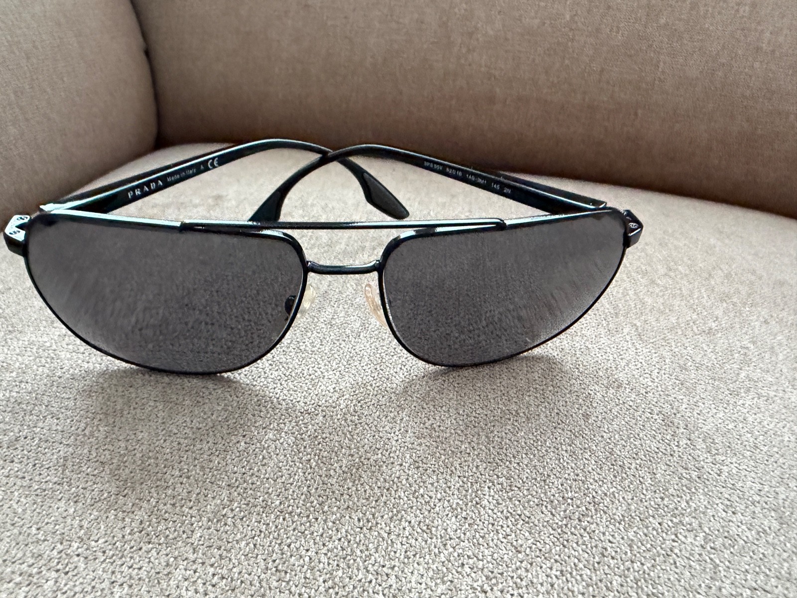 Authentic vintage-style Prada Linea Rossa sunglasses, Model SPS 55V 1AB-3M1 image 2