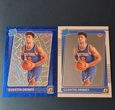 (2) Quentin Grimes 2021-22 Optic BLUE VELOCITY PRIZM Rookie Card #166 RC 76ers