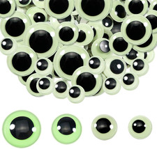 TOAOB 100Pcs Glow in the Dark Wiggle Googly Eyes Self Adhesive Large Luminous Go