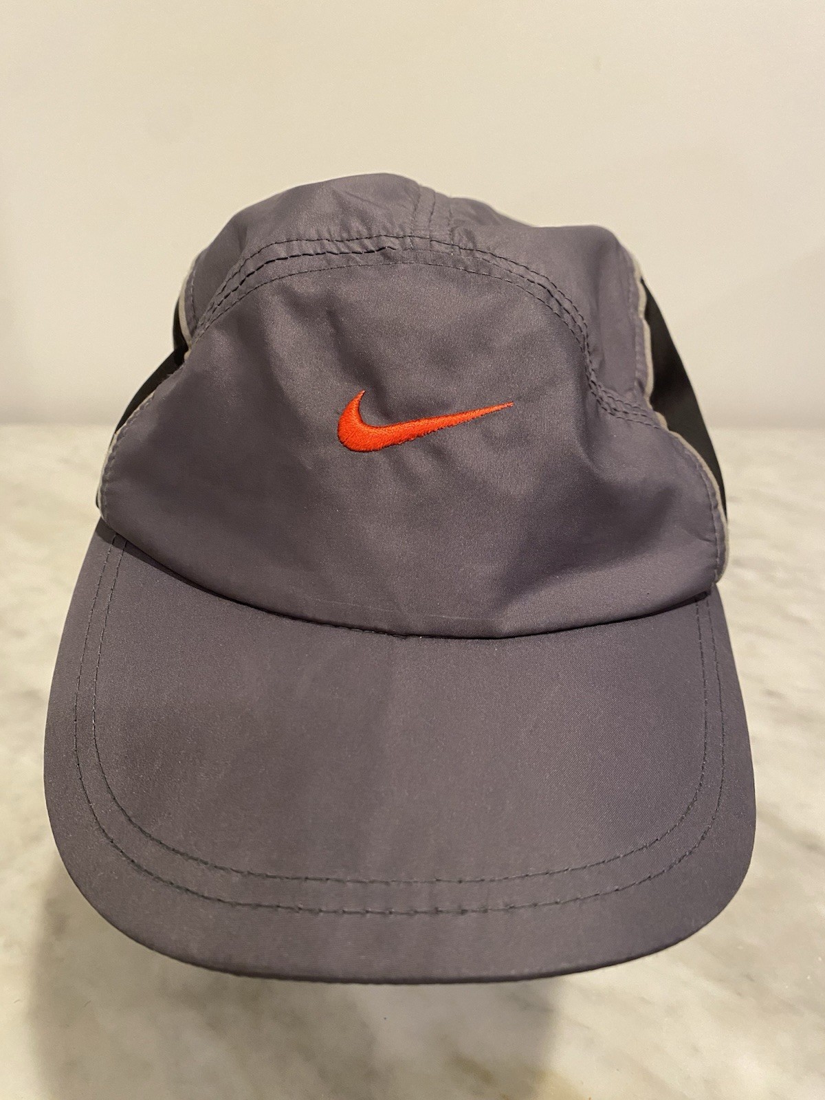 Vintage Nike ACG Style Gray Orange Swoosh Running Trail Cap Hat
