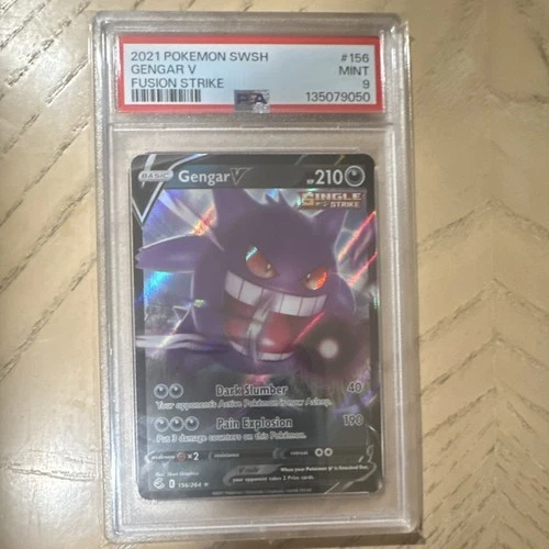 Pokémon Gengar V 156/264 Swsh08 Fusion Strike Ultra Rare Holo PSA 9 Card
