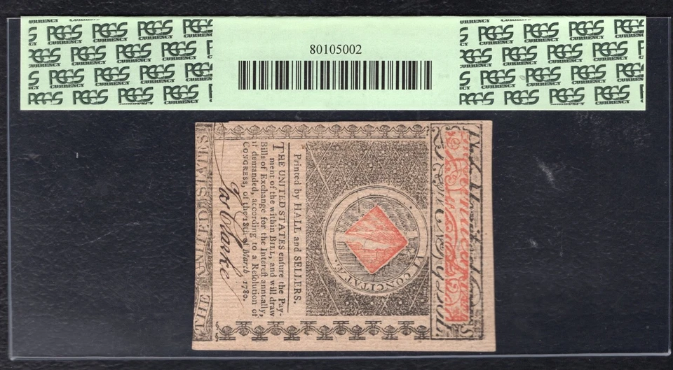 JULY 2, 1780 $20 TWENTY DOLLARS RHODE ISLAND COLONIAL NOTE PCGS UNCIRCULATED-63 - Image 2 of 2