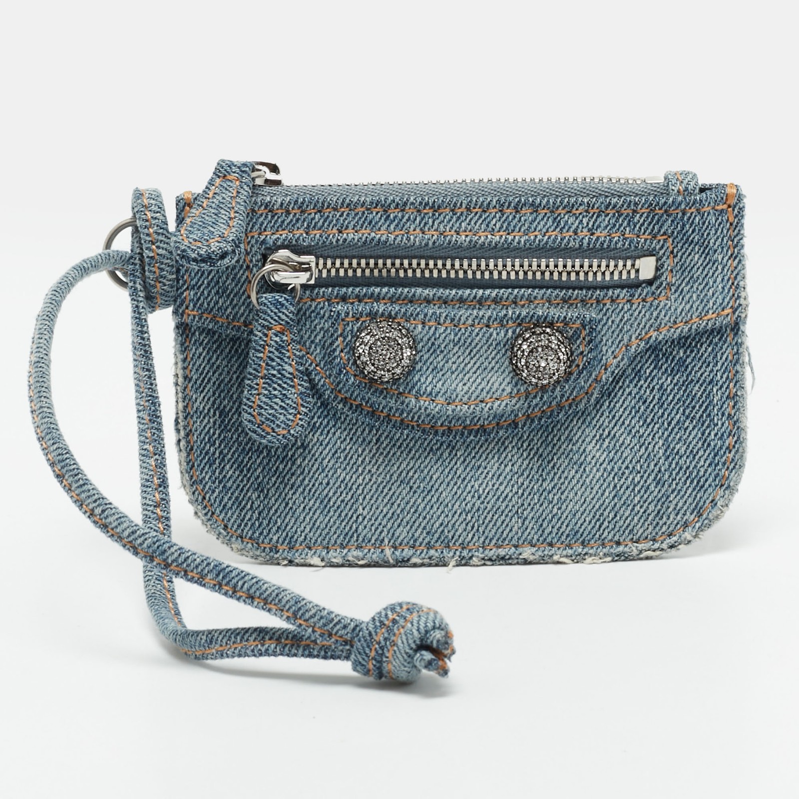 Balenciaga Le Cagole Blue Denim Coin Purse