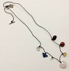 VINTAGE NINE WEST GENUINE GEMSTONES HEART PENDANT HAND STRUNG 16" NECKLACE 126Aa — photo 3
