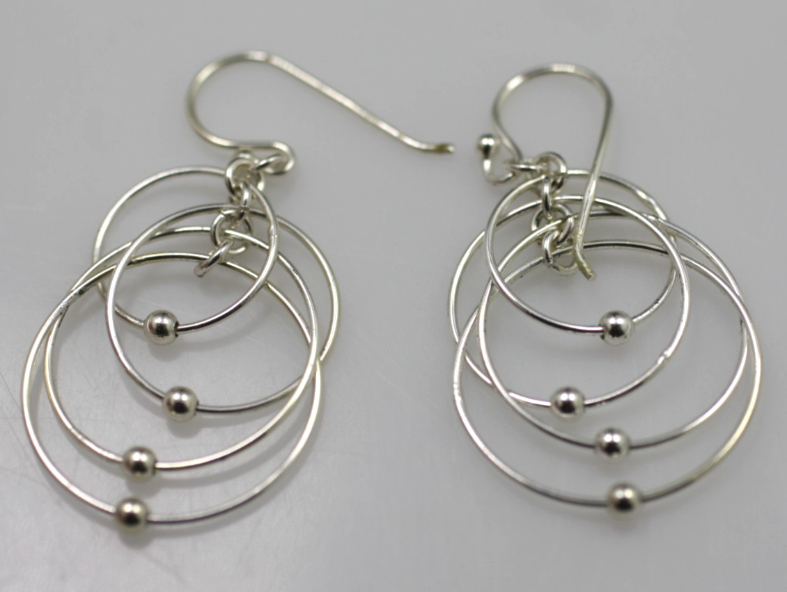 IBB sterling silver 925 interlocking circles swir… - image 4