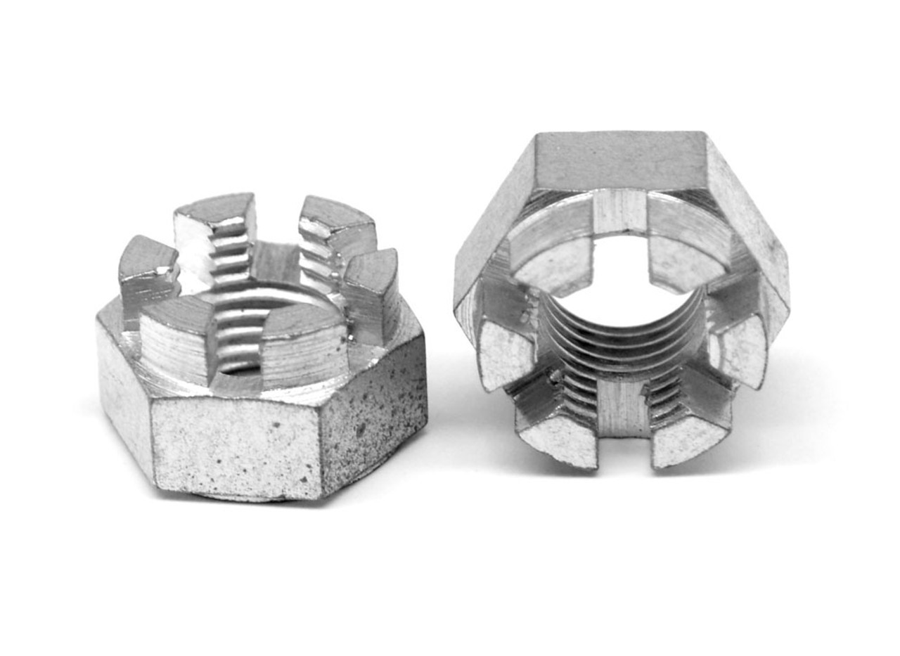 1/4-28 Fine Thread Castle Nut, Grade 5, Plain (100 per box)