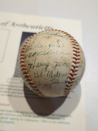 1955 Detroit Tigers Team Signed Baseball JSA Authentic Bucky Harris Al Kaline - Picture 8 of 24