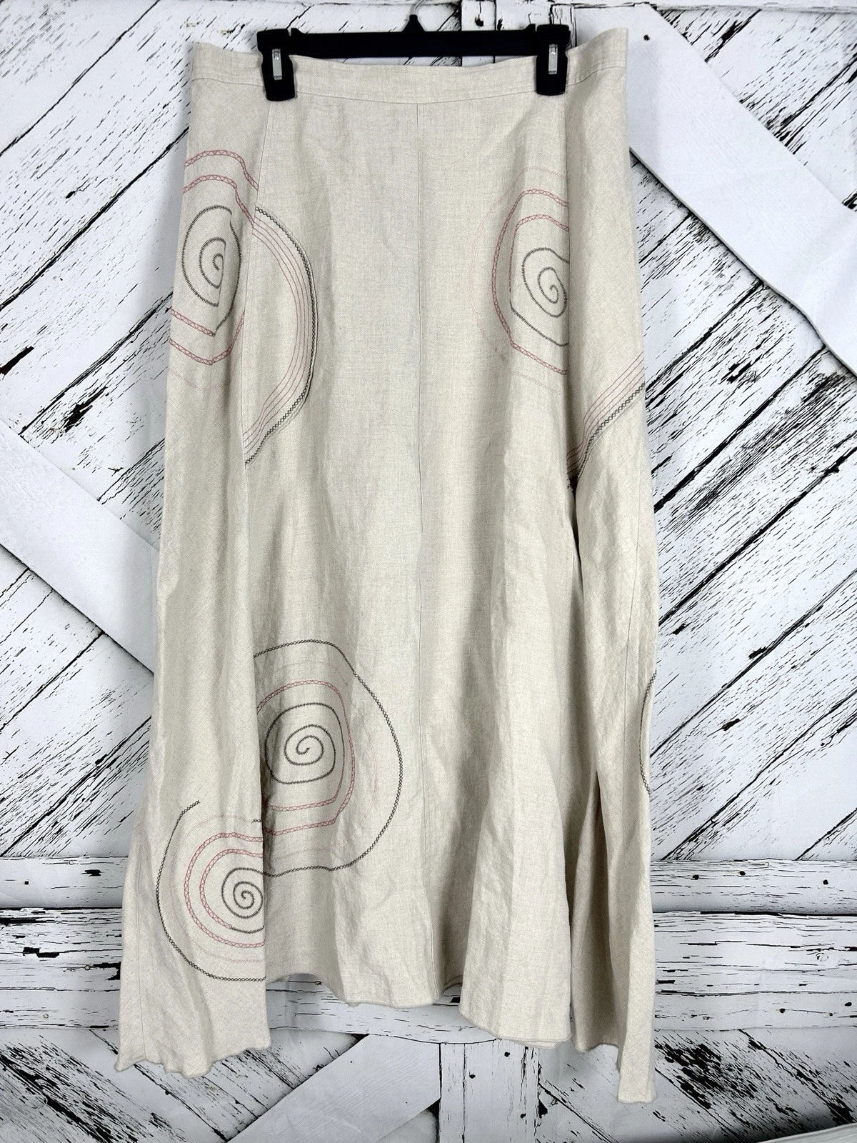 Vintage J. Jill 16 XL Maxi Beige Skirt 100% Linen Cottagecore Lagenlook Floral
Opens in a new window