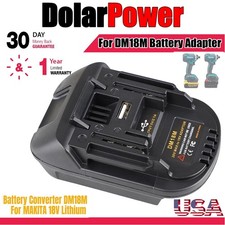 USB Battery Adapter Converter For Dewalt 20V Milwaukee M18 Convert To Makita 18V