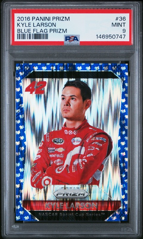 2016 PANINI PRIZM BLUE FLAG PRIZM #36 KYLE LARSON ROOKIE RC 91/99 PSA 9