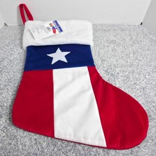 Texas Essentials Lone Star Texas Flag 18" Christmas Stocking Red White Blue NEW