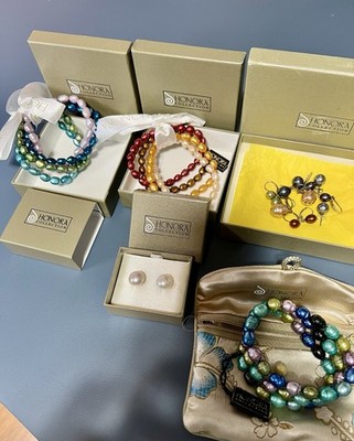 Honora Pearl Jewelry Mixed Lot Multicolor Bracelet & Earrings for Women