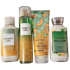 Bath  Body Works Cucumber Melon Lotion  Mist  Cream 4Pc Set NEW