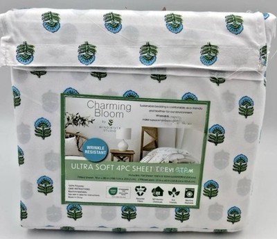 Charming Bloom Ultra Soft 4 Piece King Sheet Set NEW