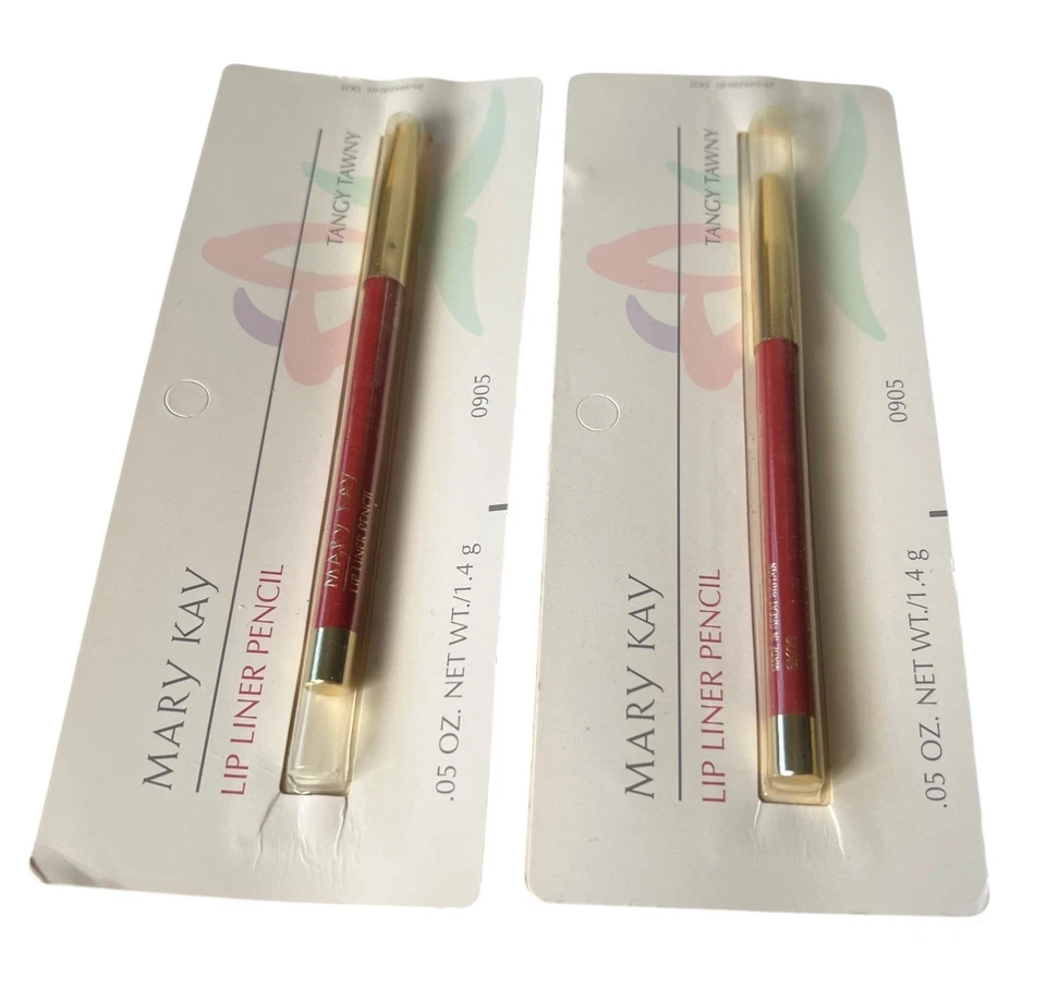 2 Mary Kay Wooden Lip Liner Pencils Tangy Tawny New Old Stock 0905 - Image 2 of 4
