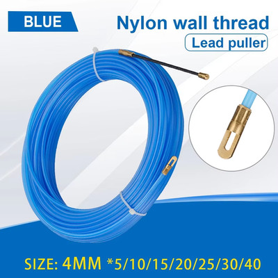 Fiberglas Kabelabzieher 4mm 5-40m Elektrische Drahtführung Fischband Nylon Kanal Werkzeug