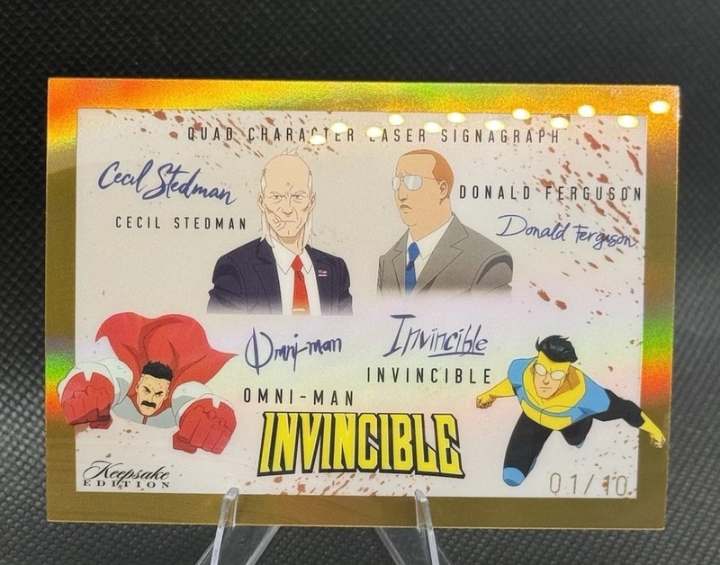 Very Rare ALPHA /10 Gold Quad Character Signagraph Invincible Keepsake Ed