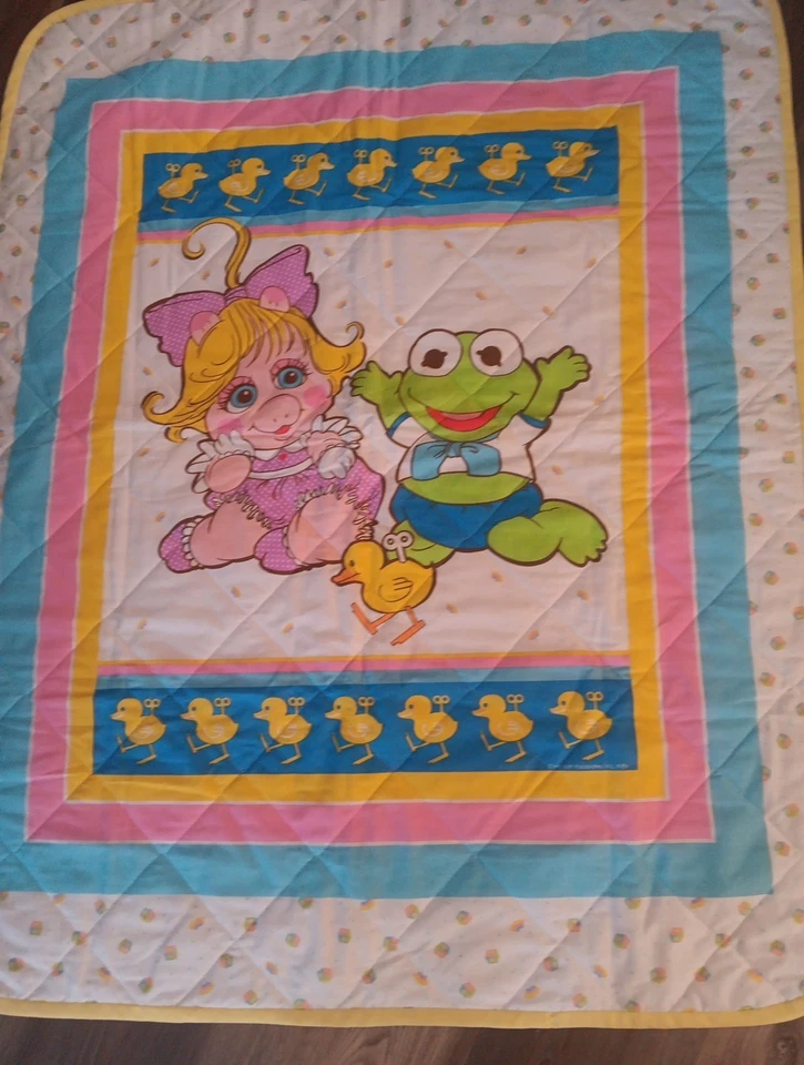 Vintage Sesame Street Quilted Crib Baby Blanket 33”x42” Cookie Monster Big Bird - Image 2 of 4