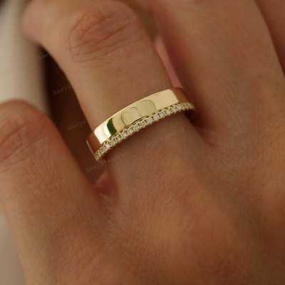 1.50Ct Round CutSimulated Diamond Full Eternity Band Ring 14k Yellow Gold Plated
