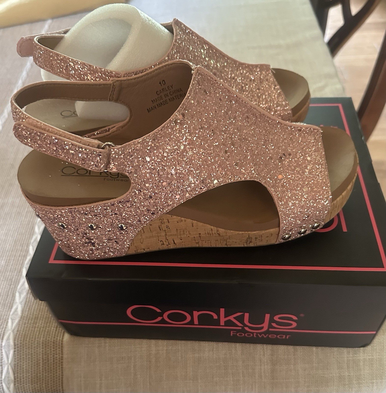 APL Sandali Corkey's rosa glitter