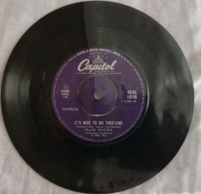 Frank Sinatra-It's Nice To Go Trav'ling Vinyl 7'' Single. 1960 Capitol 45 CL15116