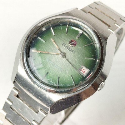 Rado Men Wristwatch Serbia Green Round Silver Automatic Work