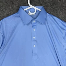 Collars and Co Polo shirt Mens XL Blue Solid Spread Dress Collar