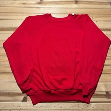 NWT Vintage 90s Blank Raglan Fleece Crewneck Pullover Sweatshirt USA Made - XL