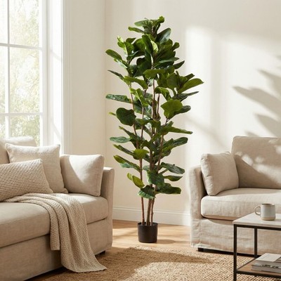 Home Pure Garden Artificial Fiddle Leaf Fig Tree-72  Faux Plant Natural Feel Lea