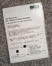 DISTRESS TO WEARER London Fire Brigade laminated document