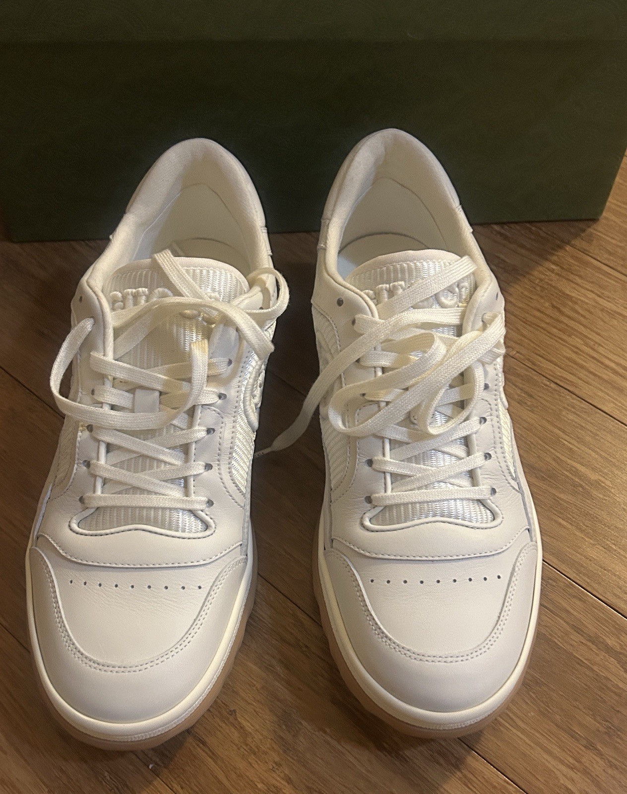 Gucci MAC80 Low Top Leather Skateboard Sneakers Off White Gum size 41 thumbnail 4