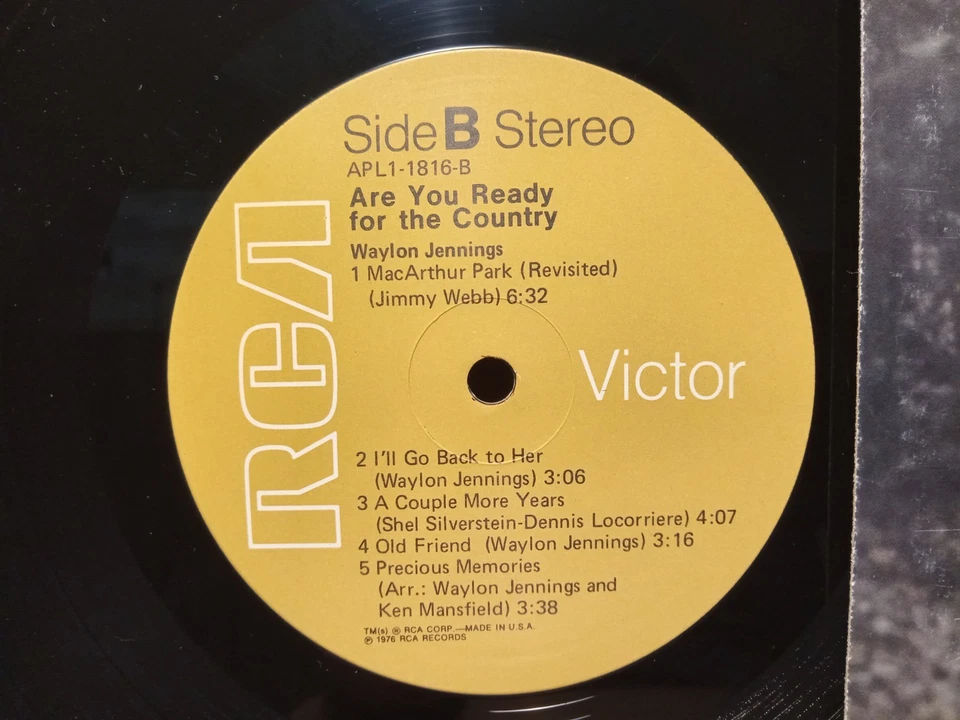 Waylon Jennings - Are You Ready For The Country, LP NM/EX, RCA APL1-1816 - Image 4 of 4