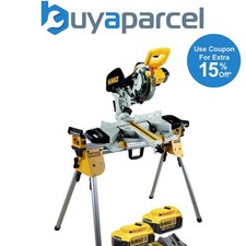 Dewalt DCS365M2 18v Cordless XPS 184mm Mitre Saw, 2 x 4.0ah + DE7033 Leg Stand