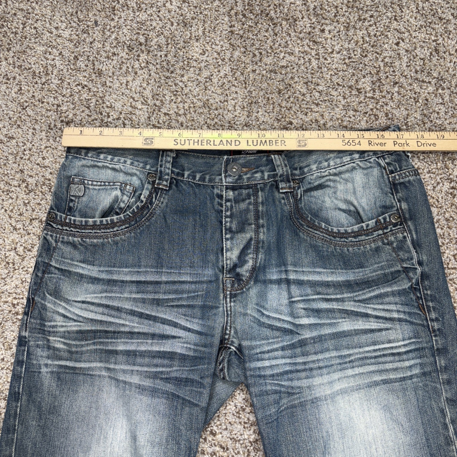 Marc Ecko Cut & Sew Men's 33 Slim Fit Denim Jeans Fits 34 X 31.5 Button Fly - View 8