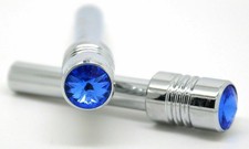 Door Lock Knobs Screw-on Blue Jewel Chrome Aluminum 1/2" I.D. GG#50861 Pair