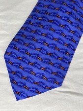 Vintage Robert Talbot Studio Tie Blue Red Ants Print 100% Sold USA Made