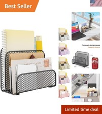Mail Organizer Countertop, Metal File Holder with 3-Slot, Bill Organizer for ...