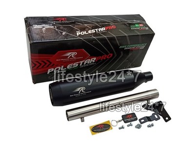 FOR ROYAL ENFIELD CLASSIC REBORN 350 ''Red Rooster Exhaust Silencer & Pipe Black''