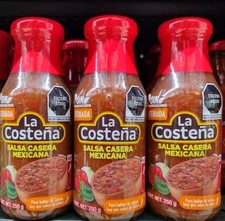3X LA COSTENA HOMESTYLE SALSA  ( SALSA CASERA MEXICANA ) - 3 BOTTLES 250g EACH