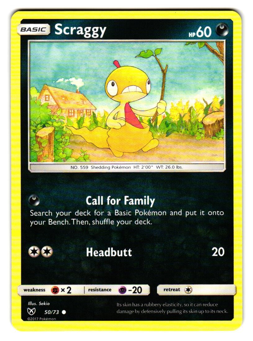 Scraggy 50/73 Common Shining Legends Pokemon Lightly Played