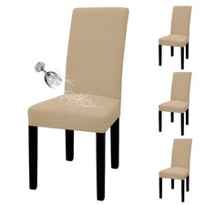 Easy-Going 100 Waterproof Dining Chair Cover Set of 4, Stretch Jacquard